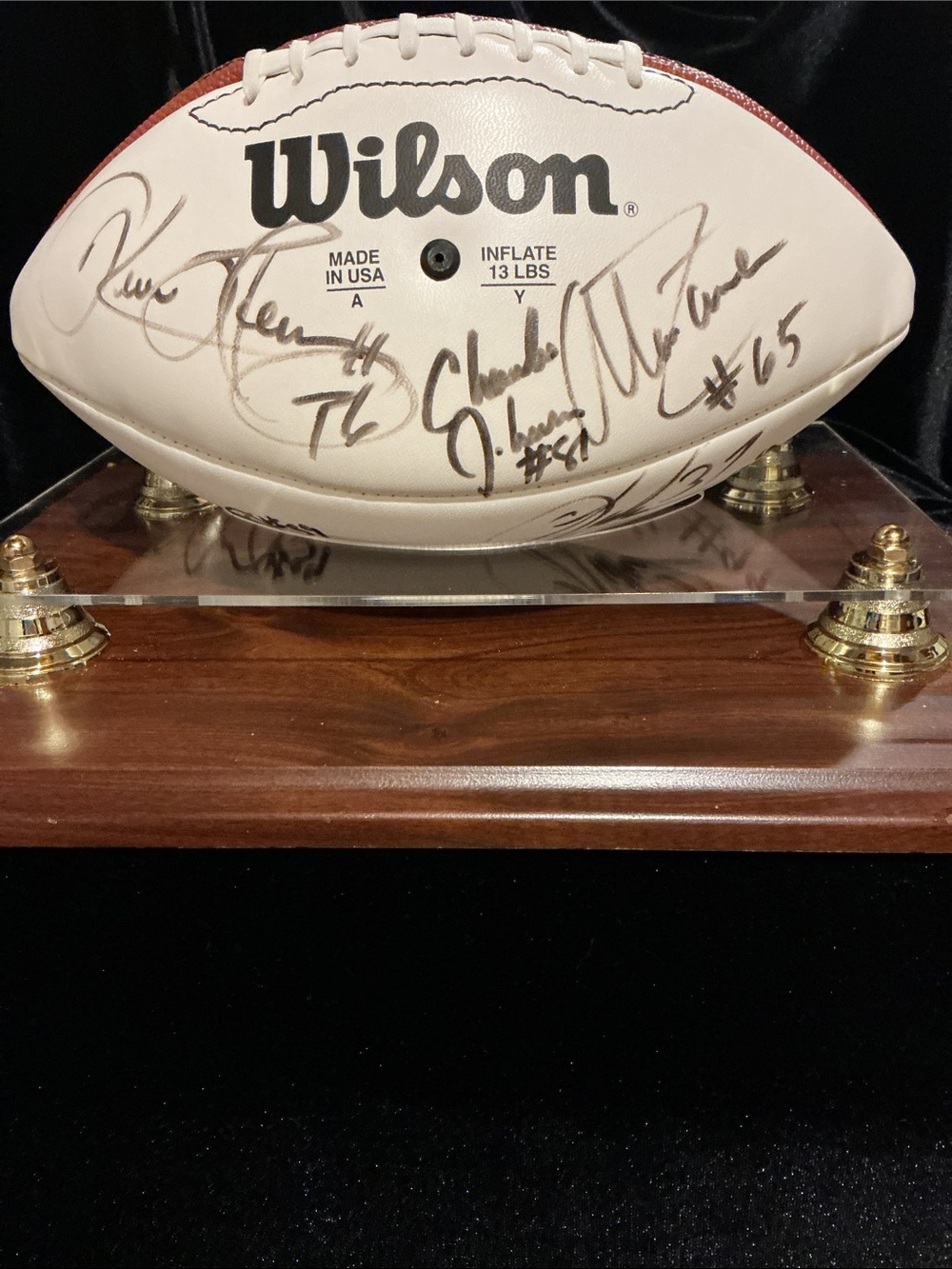 Pittsburgh Steelers Autographed Wilson Brown and White NFL Football
